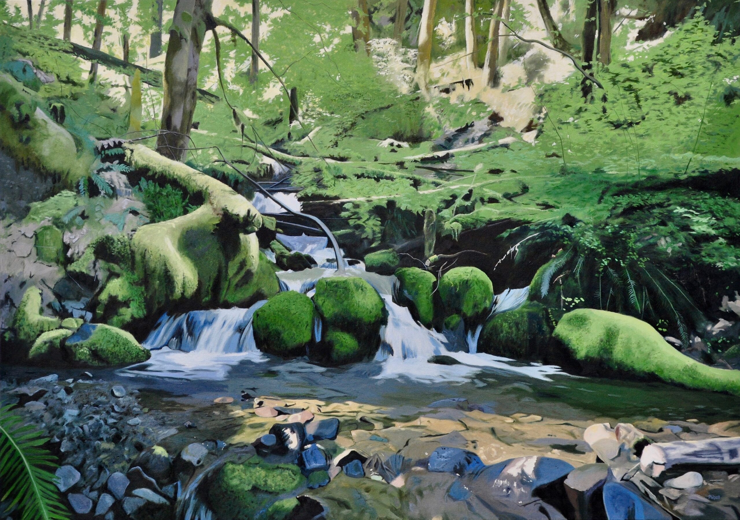 Further Upstream, oil on canvas, 38x54